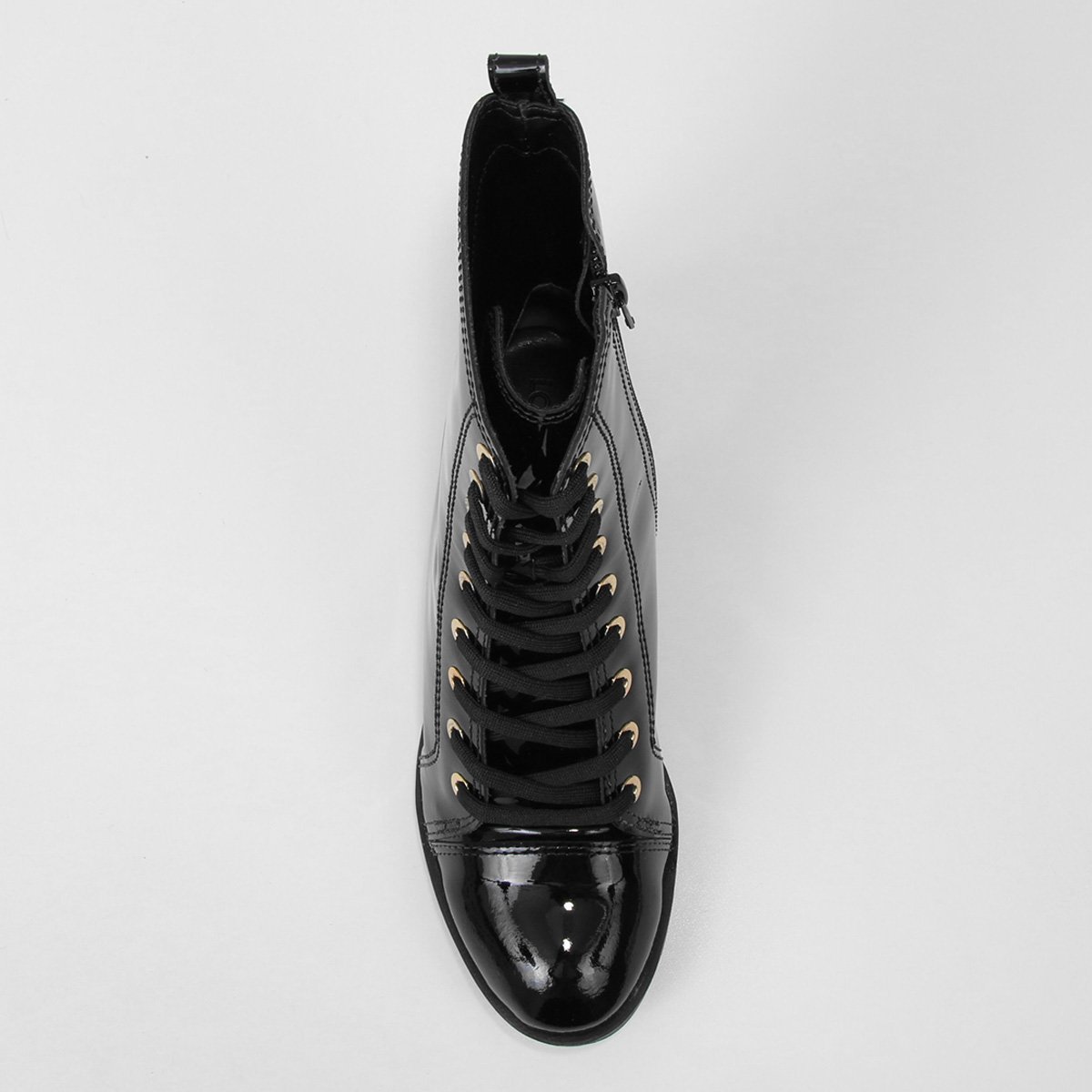 Bota Couro Coturno Loucos \u0026 Santos Verniz Feminina - Preto | Zattini